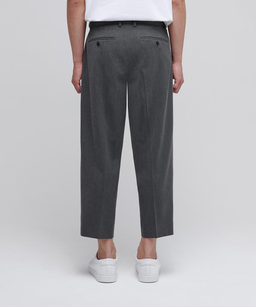 MUSINSA STANDARD Loose Tapered Hidden Banding Crop Slacks [Medium Gray]