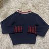 Used Knit Cardigan with Ribbon, Navy