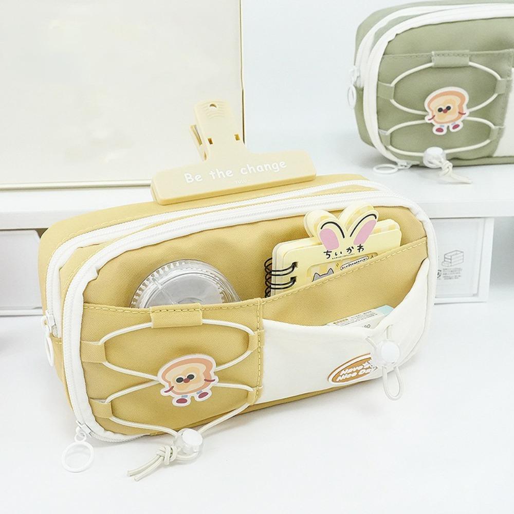 

Drawstring Design Pen Bag Multi-layer Dirt-proof Stationery Bag Large Capacity Stationery Organizer School Office жёлтый