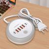 PD 50W Multi-Port-Ladegerät Typ C Schnellladung EU US Stecker Wandladegerät 6-Port USB Schnell-Handyladegerät mit Touch-LED/ Fülllicht