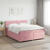 Box Spring Bed with Mattress and Headboard Pink 140 X 200 Cm Velvet