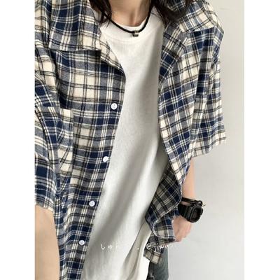 Printemps Automne Hiver Carreaux Manches Longues Homme Jeune Mode Polyvalent Harajuku Nouveau Chemise Ample Chemise Homme