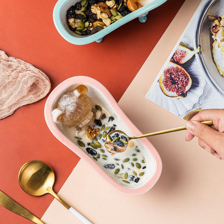 Creative Design Bathtub Shape Snack Salad Bowls Ceramic Dessert Bowl Modern Nordic Ceramic Fruit Bowl