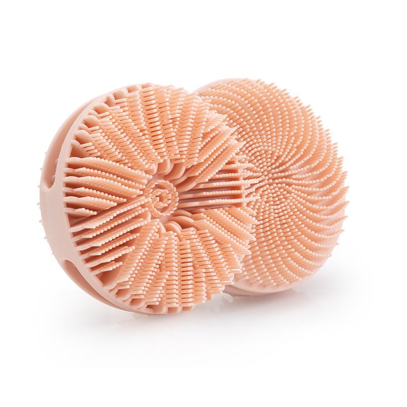 Double Sided Silicone Shower Brush, Available on Both Sides, Round Portable Hand Rub Shower Brush, Adult Silicone Shower Brush