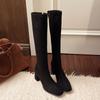 2025 Summer New Over-knee Boots, Long Boots, High-heeled Elastic Boots, Thin Boots, Long Boots, High Women's Boots, Thin Leg Socks, Boots