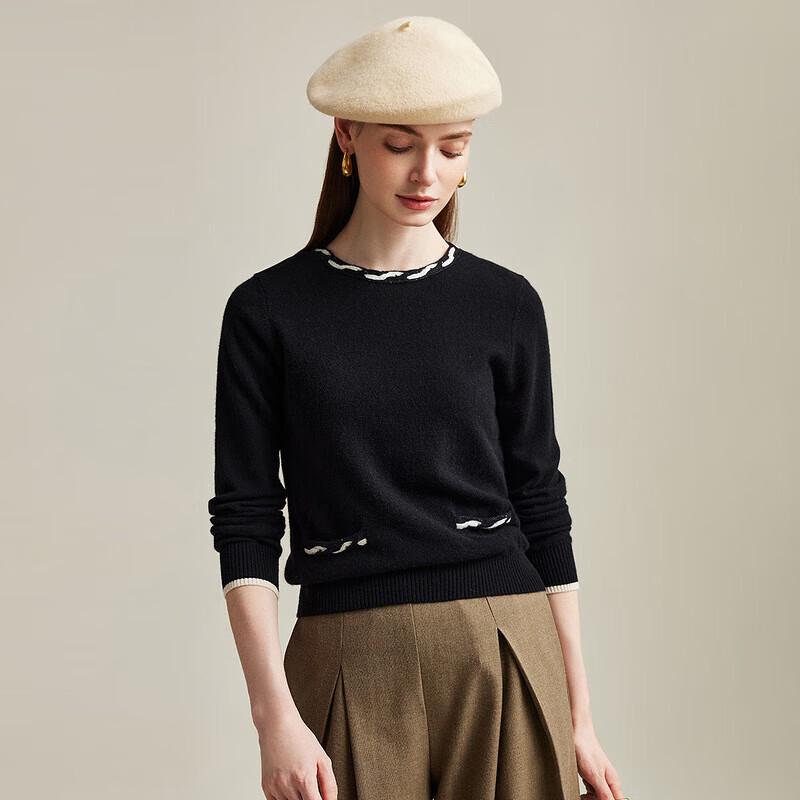 Zhaojun Women's Colorblock Cable Knit Cashmere Sweater