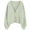 Spring and Autumn Women's Sweater Cardigan Loose Long Sleeve Sweater Tops V-Neck Knit Cardigan