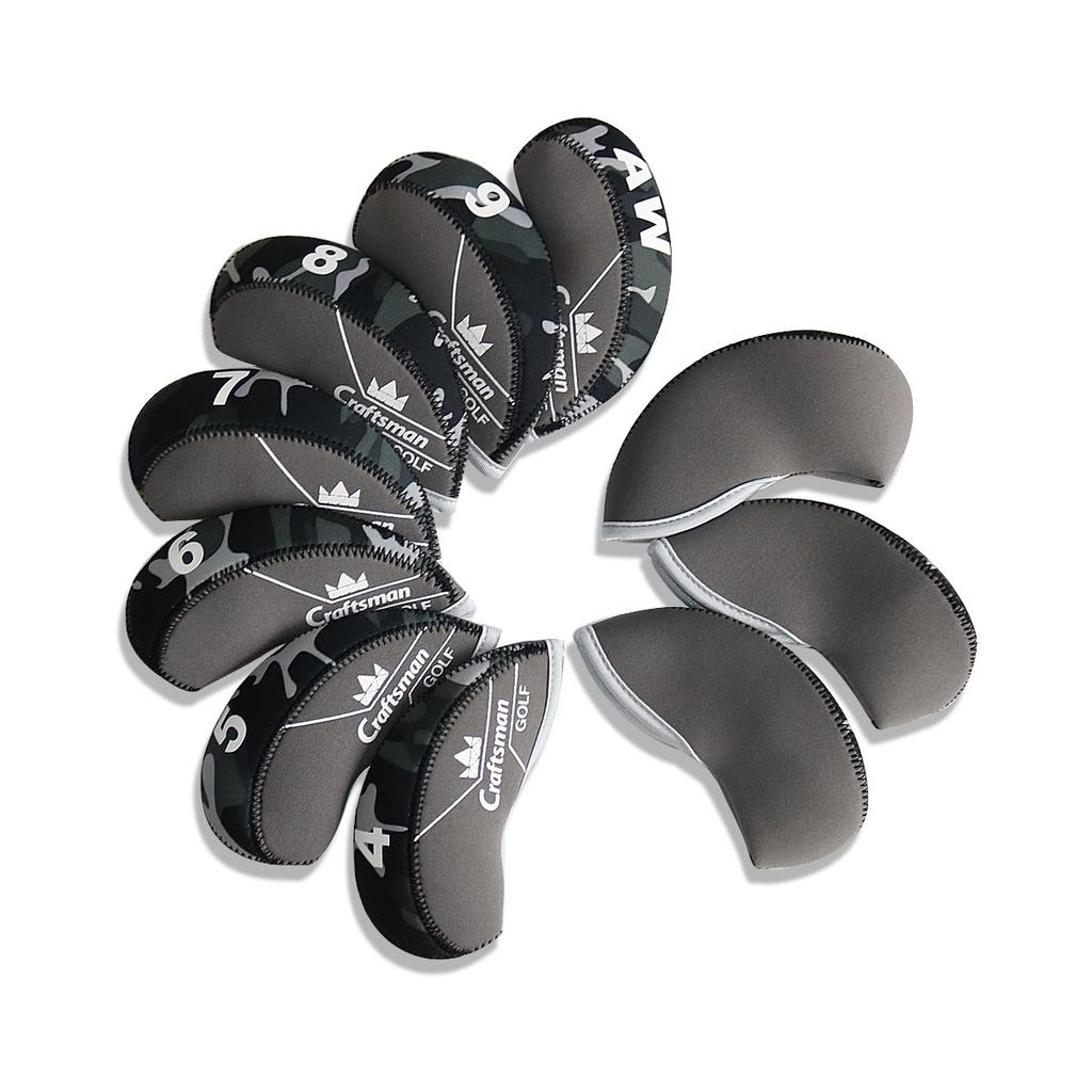 CRAFTSMAN Golf Iron Covers, 10-Piece Set (4-9, PW, AW, SW, LW), Neoprene Club Headcovers, Men's, Stretchy, Camouflage Pattern