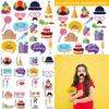 Happy Accessories Birthday With Humorous Paper Props For Family Parties Kids