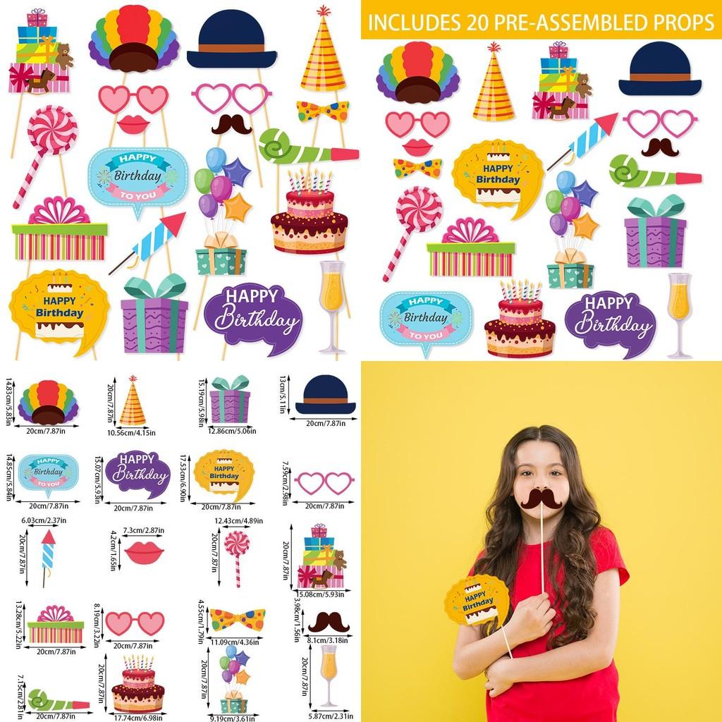 Happy Birthday Accessories With Humorous Paper Props For Family Parties Kids