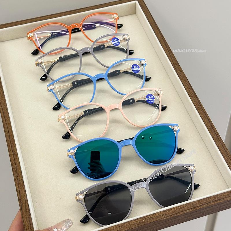Pearl Reading Glasses For Women Fashion Pearl Presbyopia Eyeglasses Female Elderly Computer Reader +1.0 +1.5 +2.0 +2.5