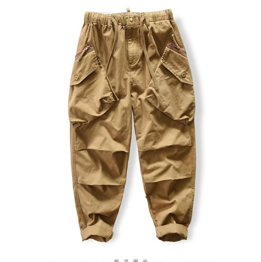 Men's American Washed Loose-Fit Retro Casual Multi-Pocket Pants for Autumn/Winter