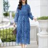 ZANZEA Women Fashion Lace Crochet Patchwork Casual Long Sleeve Dress