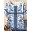 Vintage Paisley Graphics Women's Short Sleeve T-Shirt Ethnic Style O-Neck 3D Printed Top Tees Summer Loose Women's Clothing