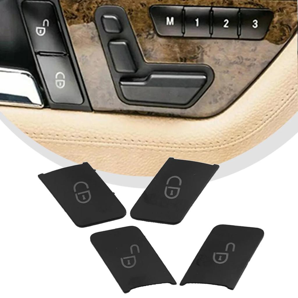 Black Silver Color Car Door Lock Switch Button Cover Trim Brand New Condition Factory Specifications High Reliability