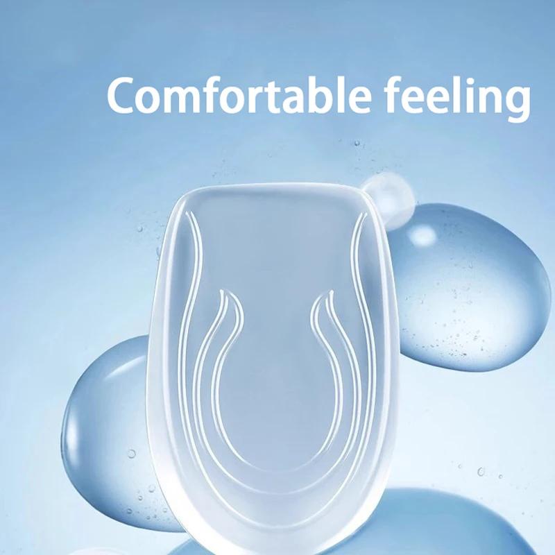 2pcs/4pcs Invisible Elastic Heel Pads Silicone Shock Absorbing Insoles Men's and Women's Arch Support Height Increasing Insoles