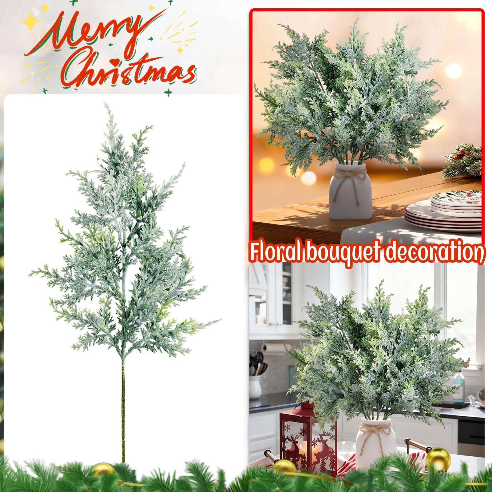 

Simulated Green Plants, Plastic Needles, Scene Layout Props, DIY Decorative Ornaments, Simulated Branches One Size