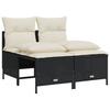 4 piece garden sofa set with cushions black poly rattan