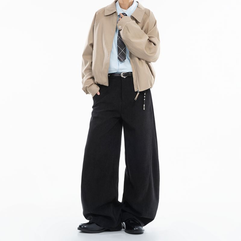 

Dream Made Autumn and Winter Thickened Corduroy Casual Pants for Men, Straight-Leg Loose Wide-Leg Men s Scimitar Pants