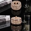 Iron Elegant Heart-shaped Mirrored Keepsake Box Handmade Sparkling Crystals Handheld Boxes Container
