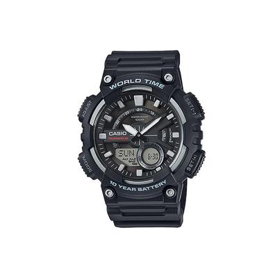 Youth Series Round Dual Display Black Warrior Ten Year Battery Sports Quartz Movement Resin Strap Men Watches AEQ-110W-1A