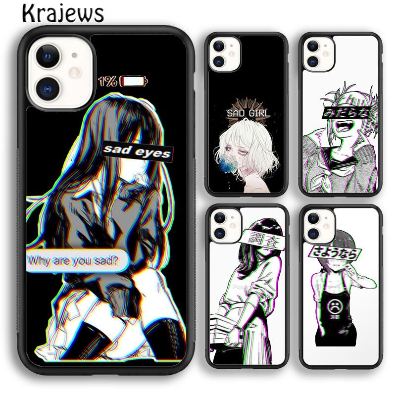 Krajews SAD JAPANESE ANIME AESTHETIC Phone Case Cover For iPhone 17 Air 16 15 14 Plus 11 12 13 Pro Max Plus Coque Fundas