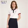 ELLE ACTIVE Women's Slim-Fit Color-Block Polo T-Shirt