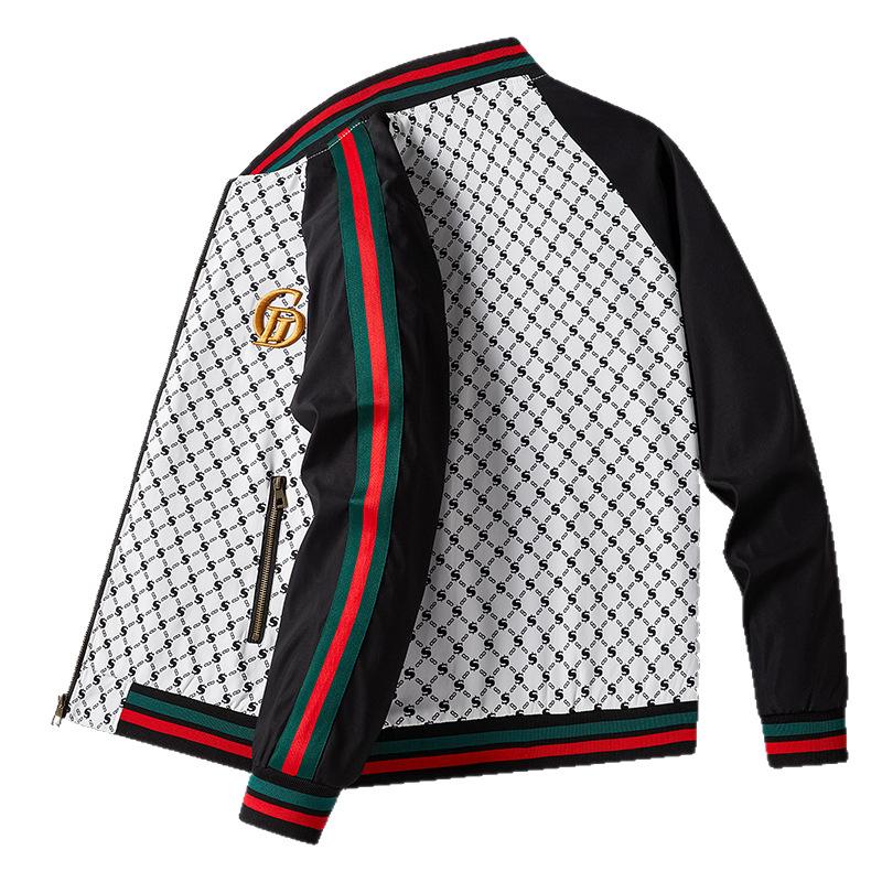 

Осень Новая Куртка Модного Тренда с Принтом Буквы S и Бейсбольным Воротником Мужская Куртка 5XL