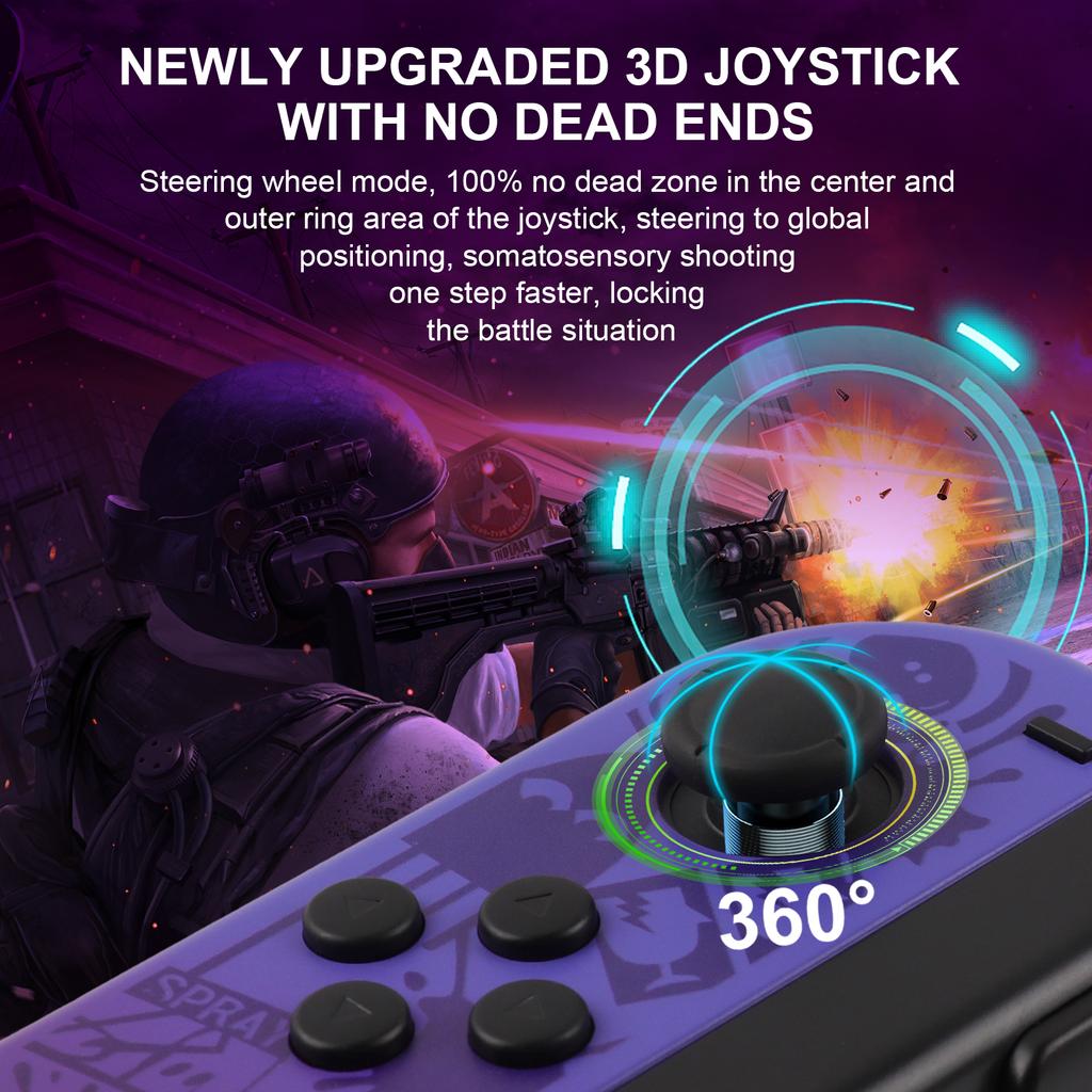 Wireless Left Right Controller Dual Vibration Bluetooth Joypad With 6 Axis Gyro Switch Game Console L/R Handle Grip