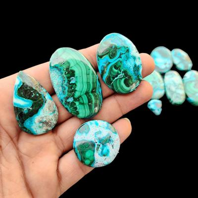 Natural Chrysocolla Malachite, Chrysocolla Malachite Cabochon, Green Chrysocolla Malachite, Chrysocolla Malachite Mix Shape And All Size Gemstone Lot.