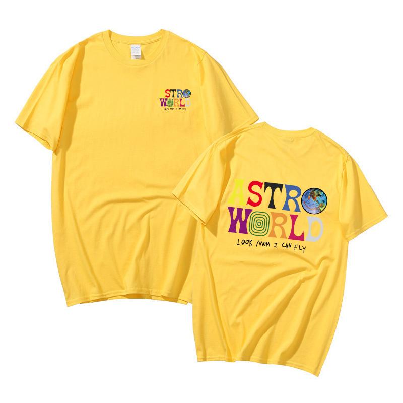 ASTROWORLD Tshirt Look Mom I Can Fly Letter Print Tops Unisex Unisex Short Sleeve Tshirts Hip Hop Streetwear Tee Unisex Fashion