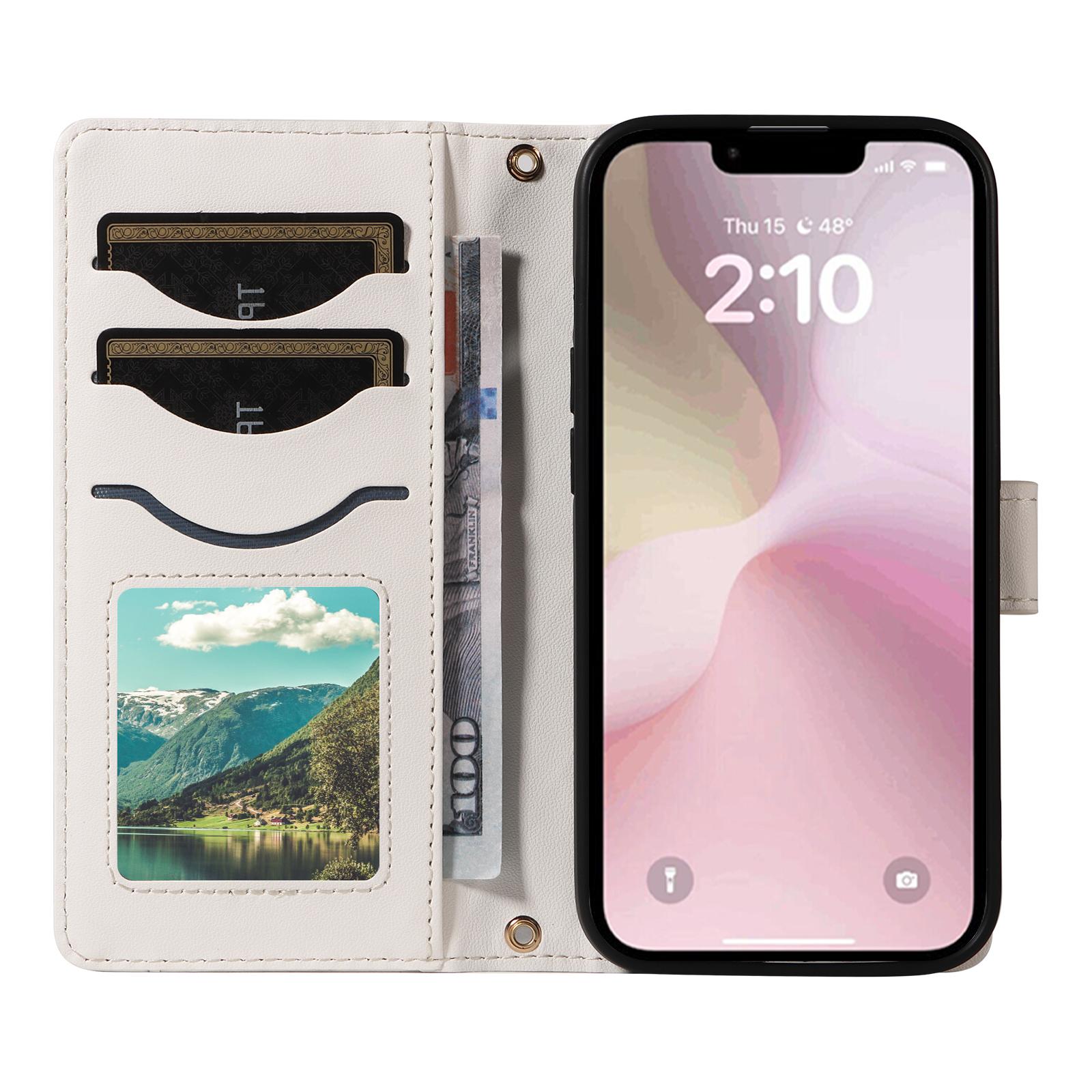 

For iPhone 16e Wallet Case Rhombus Leather Phone Cover Light Purple
