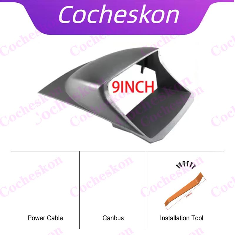 Cocheskon 9 Inch Car Fascia for For Ford FIESTA 2009-2014 Video Panel Player Audio Dashboard 2 Din Frame Dashboard Mount Kit only frame