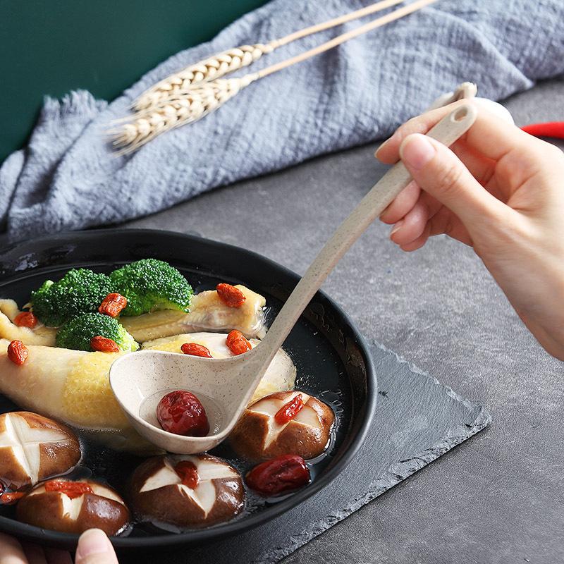 Household Soup Gruel Congee Spoon Room High Temperature Resistant and Heat Resistant Spoon Korean Style Long Handled Soup Spoon