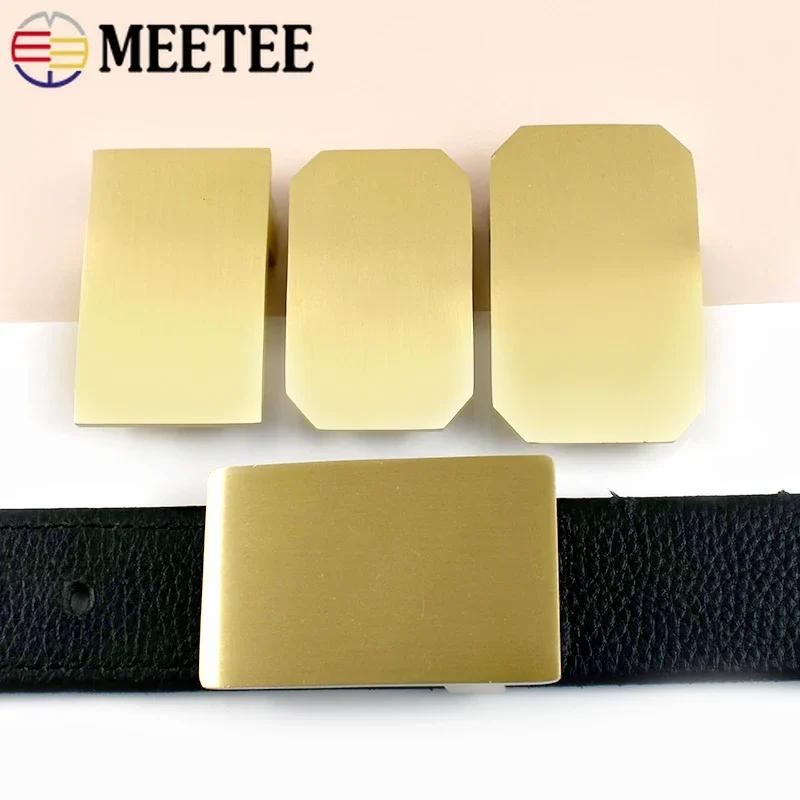 Meetee 35/40mm Mosiężna Klamra do Paska Gładki Klips Końcowy do Paska Zamiennik Głowy Paska Akcesoria Sprzętowe do Odzieży DIY