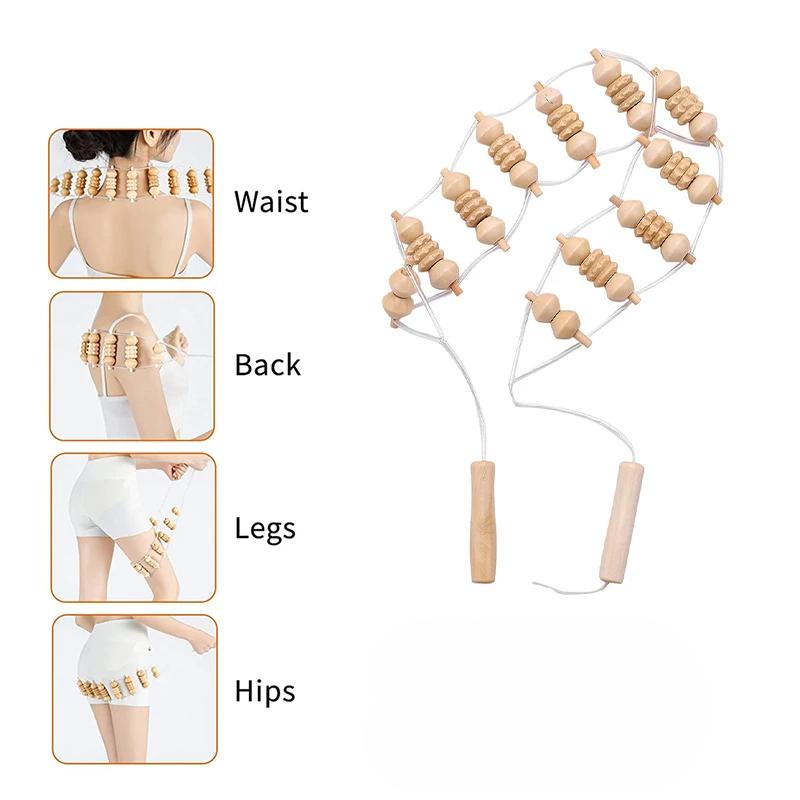 1pcs Therapy Massage Tool Back Massager Roller Rope for Body Shaping Pulling Back Artifact Can Open the Back Roller Massage Fitness Tool