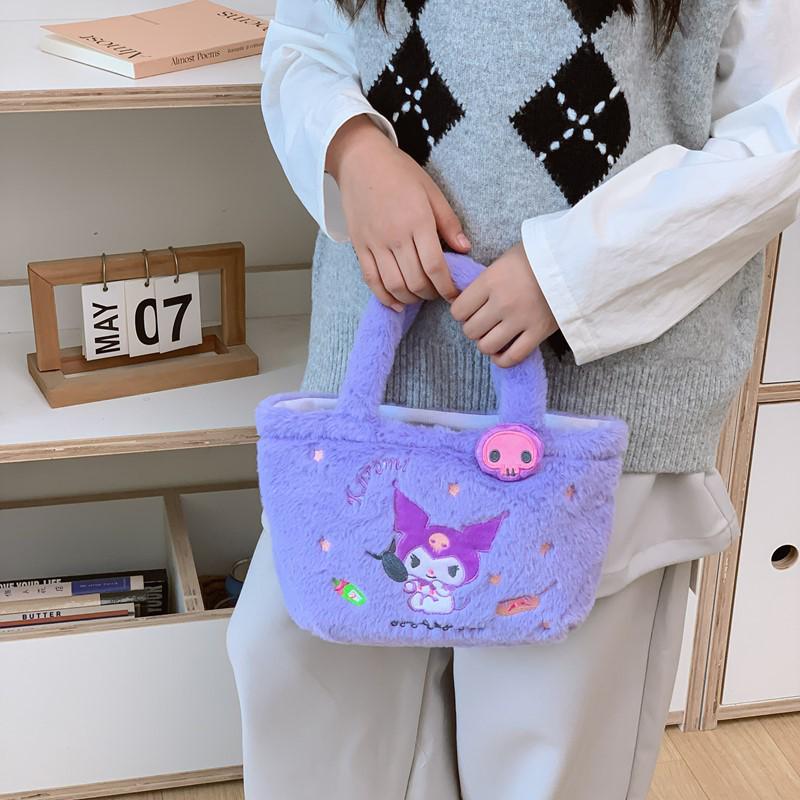 Sanrio Cartoon Plush Handbag Lunch Bag for Kids and Students