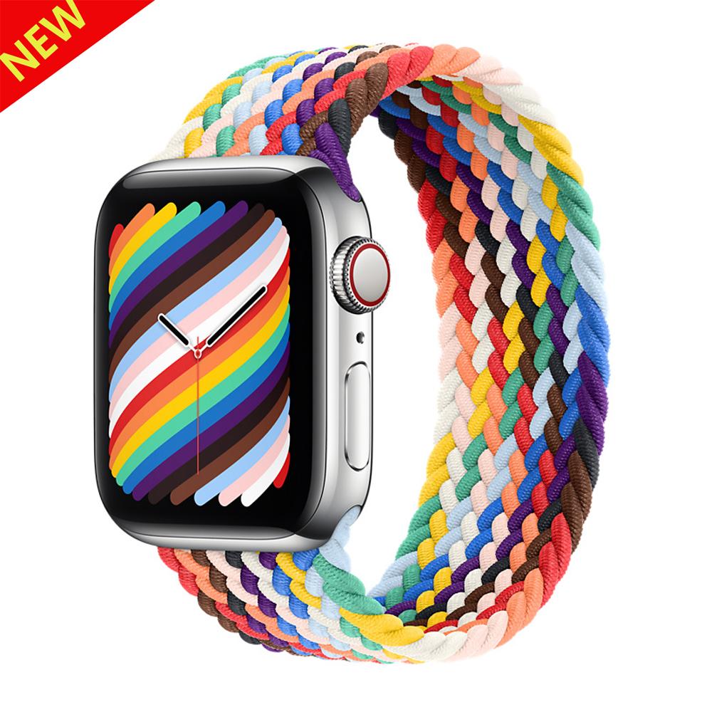 Straps For Apple Watch Bands 44mm 45mm 40mm 41mm 49mm 46mm 42mm Braided Solo Loop Correa Bracelet Iwatch Series 11 10 9 7 8 SE 6