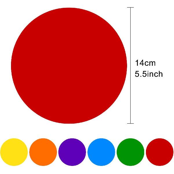 ELECLAND 36 Pcs Classroom Floor Stickers Round Floor Spots Self Adhesive Dry Erase Circles Vinyl Classroom Line Up Dots Classroom Dots for Floor