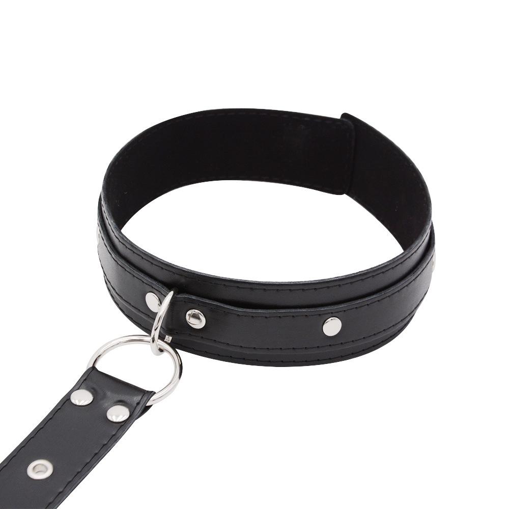 Bondage Restraint Kit Adjustable Collar Wrist Cuffs Durable PU Leather Fetish Play Set for Adult Couples