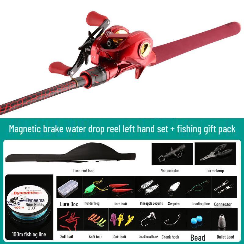IOSN Red Lure Rod & Baitcasting Reel Deluxe Set SUL