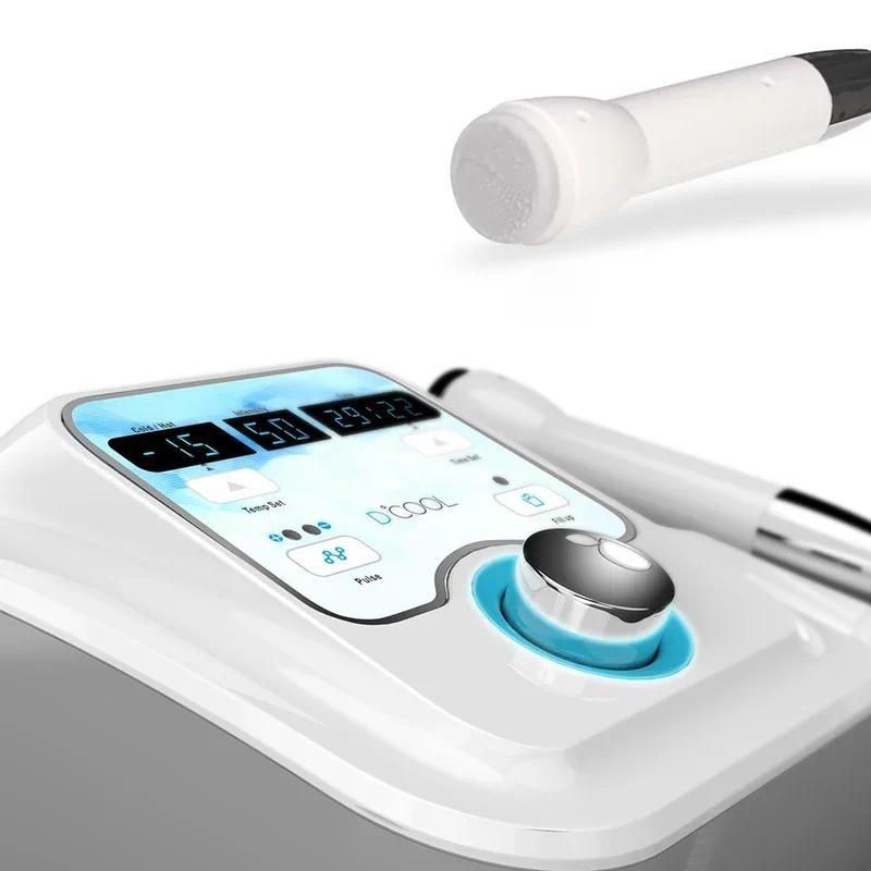 Portable Cool + Hot + EMS Face Tightening Cryo Pen Anti Puffiness Facial Electroporation Machine Beauty Device