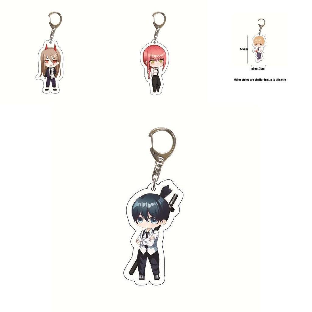 Unique Chainsaw Man Keyring Double Sided Printing Acrylic Key Chain Gift