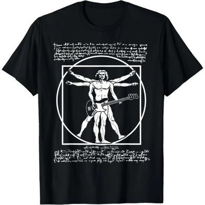 Da Vinci Vitruvian Man Bass Guitar Player - Bass Guitarist T-Shirt