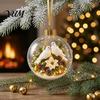 Decorative Props for Holiday Gatherings Christmas 3D Faux Crystal Ball Hanging Ornaments with Warm LED Coordinated Tree Supplies Lights, Luminous