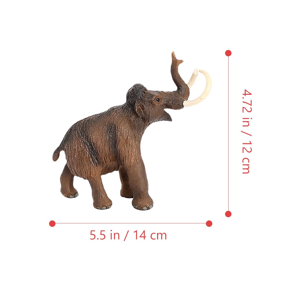 Lurrose Prehistoric Mammoth Model Figure, 5.5 Inch, PVC Simulation Animal Toy for Education and Home Decor