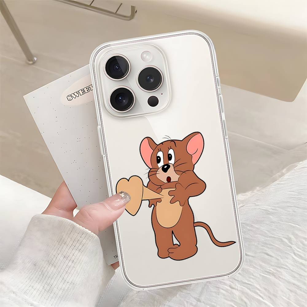 Cute Jerry And Tom-S Phone Case For IPhone 17 16 15 14 Plus 13 12 11 Pro Max Phone Back Cover Transparent Shockproof Cover