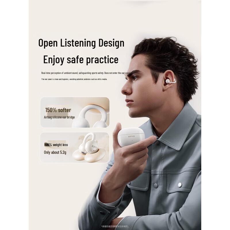 sanag Z60s Ear-Clip Bone Conduction Wireless Earphones