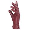 Fleece Lined Five Finger Gloves PU Leather Winter Warm Gloves Women's Gloves  Outdoor Cycling