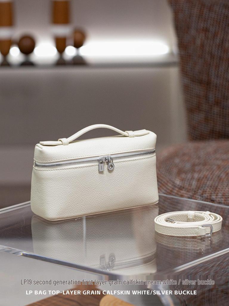 2025 Women's Genuine Leather Crossbody & Clutch Bag - LP19 Top Layer Cowhide Lunch Box Design